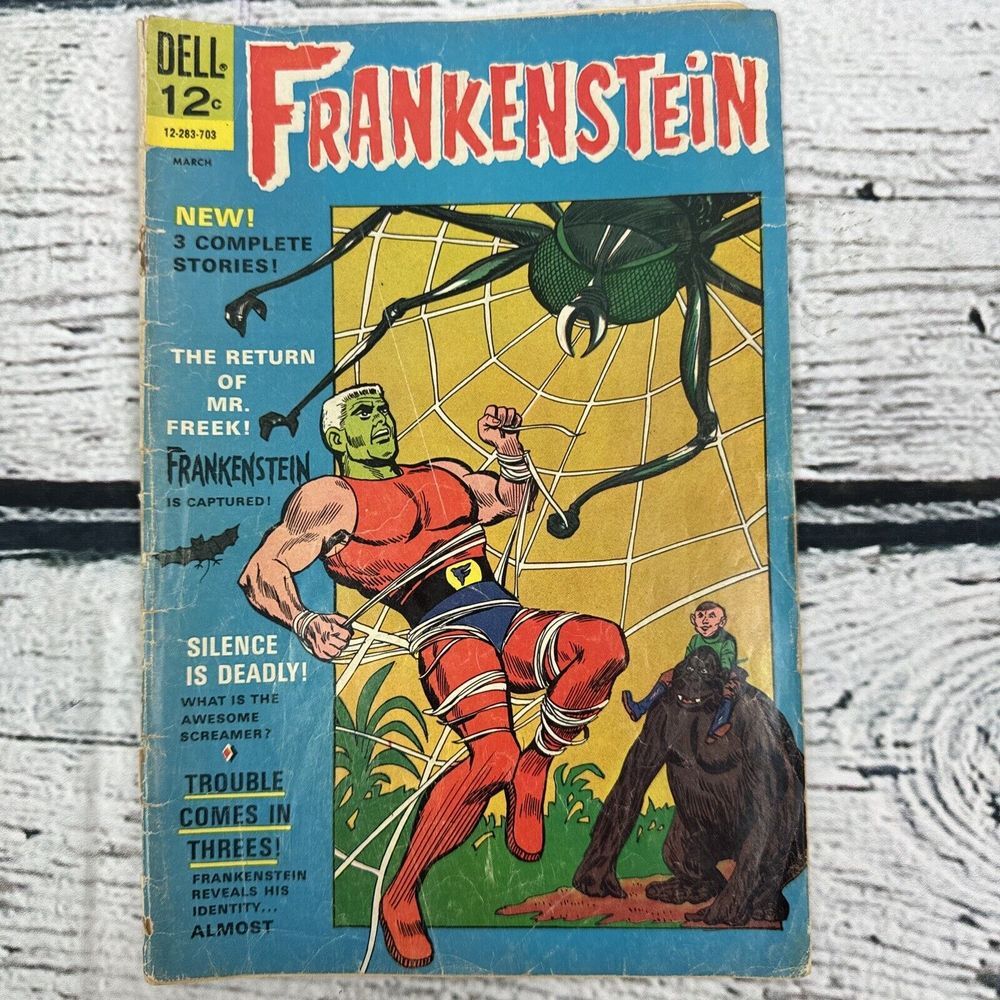 Frankenstein #4 1962 Return of Mr.‎ Freek! Last Issue! Comic Book Dell  UNGRADED